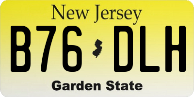 NJ license plate B76DLH