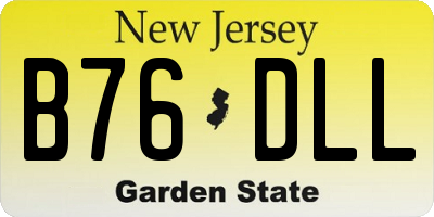 NJ license plate B76DLL