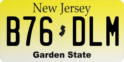 NJ license plate B76DLM
