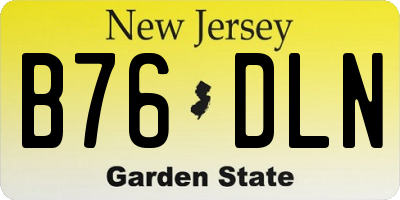 NJ license plate B76DLN