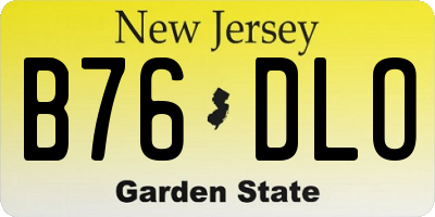 NJ license plate B76DLO