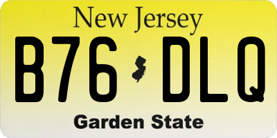 NJ license plate B76DLQ