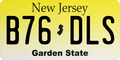 NJ license plate B76DLS
