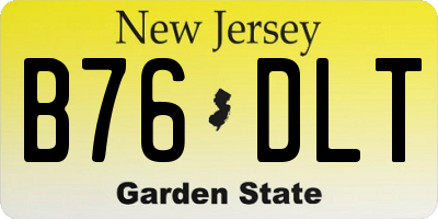 NJ license plate B76DLT