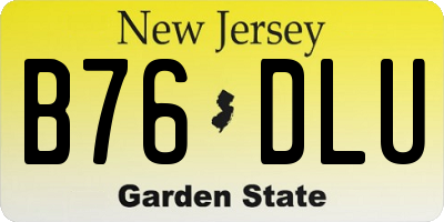 NJ license plate B76DLU