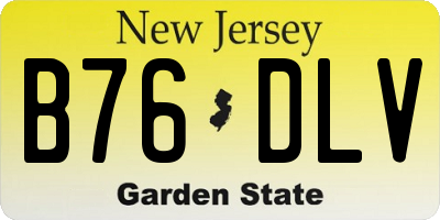 NJ license plate B76DLV