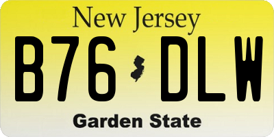 NJ license plate B76DLW