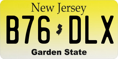 NJ license plate B76DLX