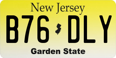 NJ license plate B76DLY