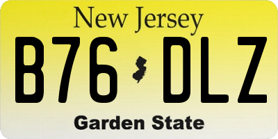 NJ license plate B76DLZ
