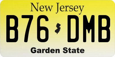 NJ license plate B76DMB