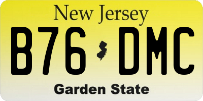 NJ license plate B76DMC