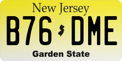 NJ license plate B76DME