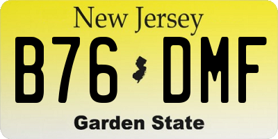 NJ license plate B76DMF