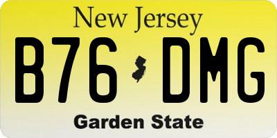NJ license plate B76DMG