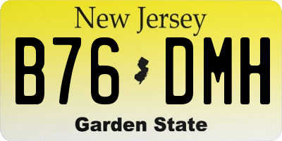 NJ license plate B76DMH