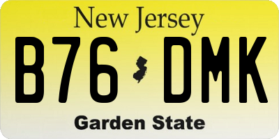 NJ license plate B76DMK