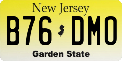 NJ license plate B76DMO