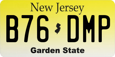 NJ license plate B76DMP