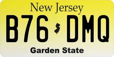 NJ license plate B76DMQ