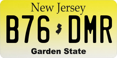NJ license plate B76DMR