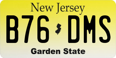 NJ license plate B76DMS