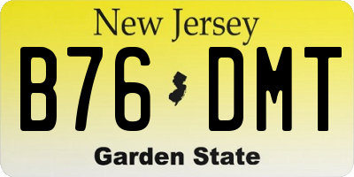 NJ license plate B76DMT