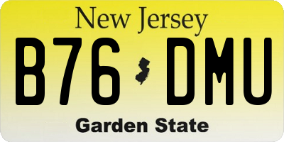 NJ license plate B76DMU