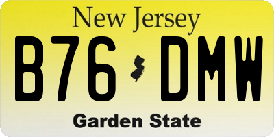 NJ license plate B76DMW