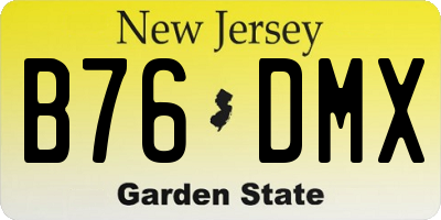 NJ license plate B76DMX