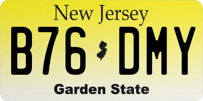 NJ license plate B76DMY