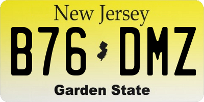 NJ license plate B76DMZ