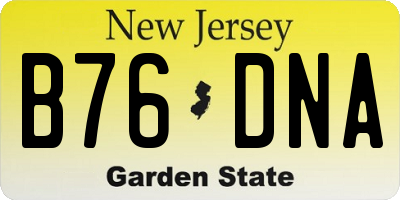 NJ license plate B76DNA