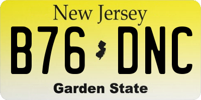 NJ license plate B76DNC