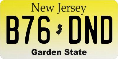 NJ license plate B76DND