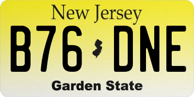 NJ license plate B76DNE