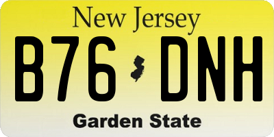 NJ license plate B76DNH