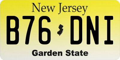 NJ license plate B76DNI
