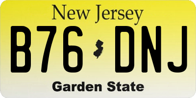 NJ license plate B76DNJ