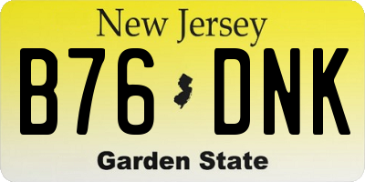NJ license plate B76DNK