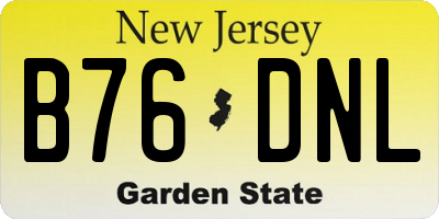 NJ license plate B76DNL