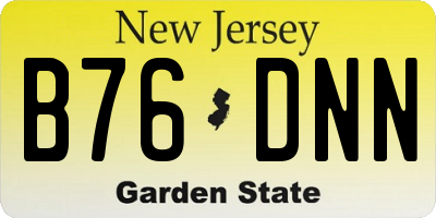 NJ license plate B76DNN
