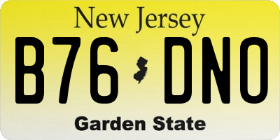 NJ license plate B76DNO