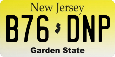 NJ license plate B76DNP