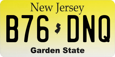 NJ license plate B76DNQ