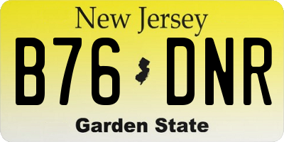 NJ license plate B76DNR
