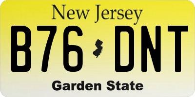 NJ license plate B76DNT