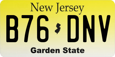 NJ license plate B76DNV