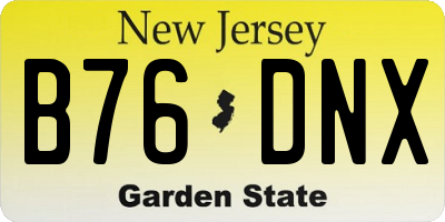 NJ license plate B76DNX