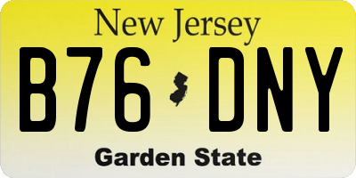 NJ license plate B76DNY
